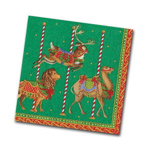 Merry Go Round Cocktail Napkins (Green)