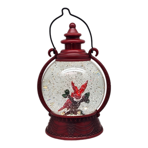 Cardinal Lighted Spinning Water Globe - Getting Ready To Fly
