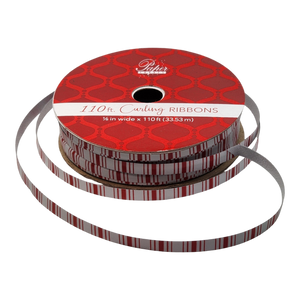 1/8 Inch Curling Ribbon - 110 Feet - Candy Cane Stripe