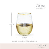 Starlight stemless wine glass set by twine®