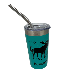 Vermont Moose Stainless Steel 2oz Shooter  - Aqua