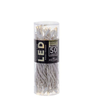 50-Light 5mm Warm White Twinkle LED White Wire Light Set
