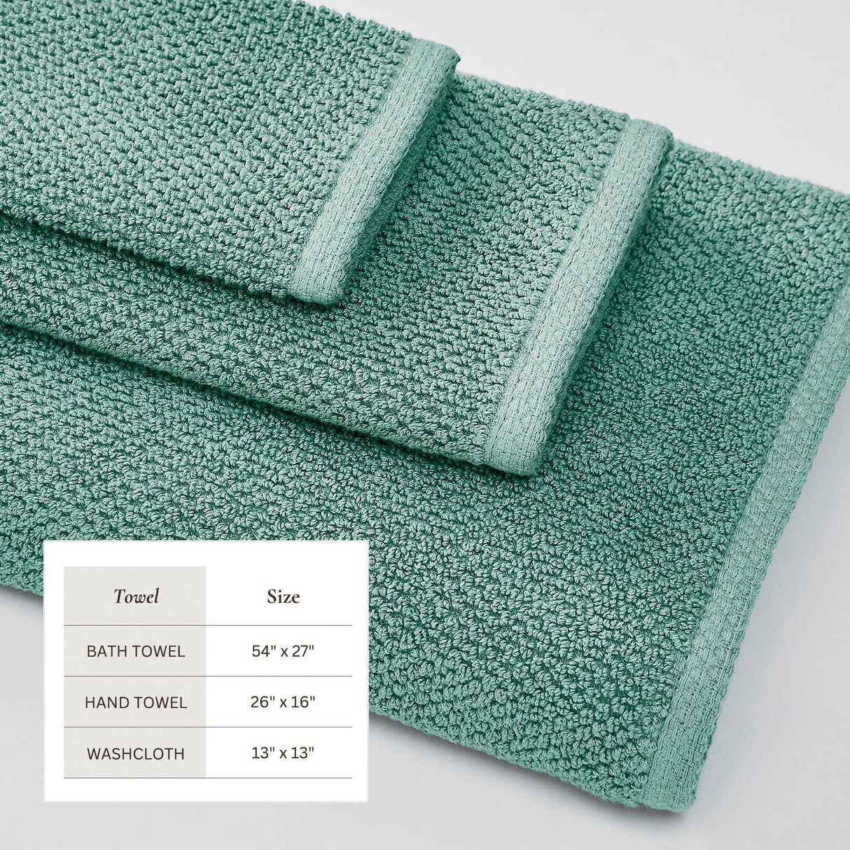 Cotton textured bath towel set - acacia collection