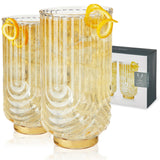 Deco gatsby crystal highball glasses viski®