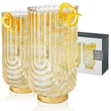 Deco gatsby crystal highball glasses viski®
