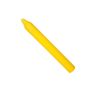 Rustic Taper Dinner Candle - 7 Inch Lemon Yellow