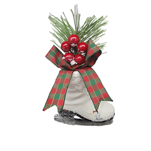 Floral Ice Skate Ornament -
