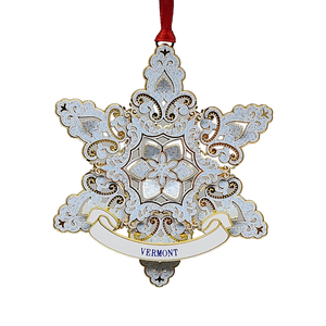 Sparkling Snowflake Collectible Brass Ornament