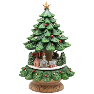 Musical Christmas Tree with Rotating Santa Train – 14 Inch