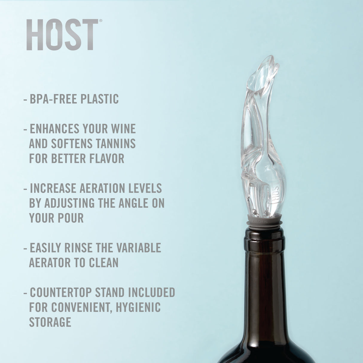 Tilt™ variable aerator host®