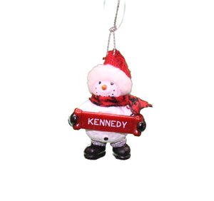 Cozy Snowman Ornament (Letters G - R) -