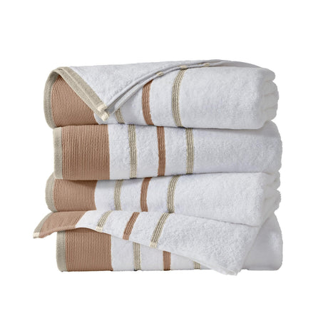 Decorative cotton stripe bath towel set - noelle collection