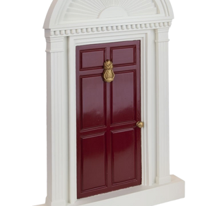 Red Door with Pineapple Door Knocker