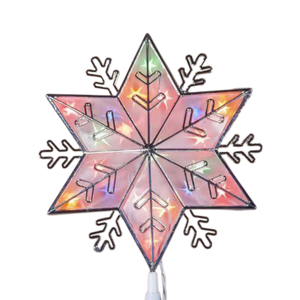 Lighted Snowflake 10" Tree Topper - Multicolor