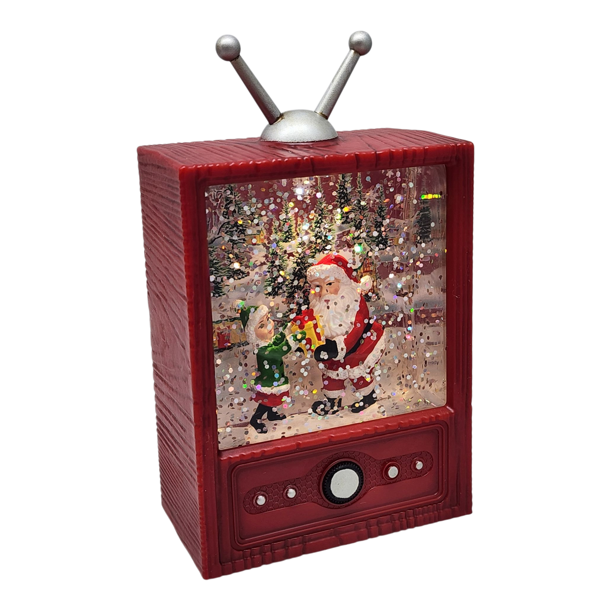 Retro TV Santa Snow Globe