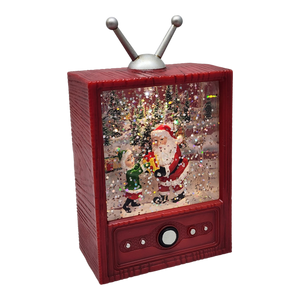 Retro TV Santa Snow Globe