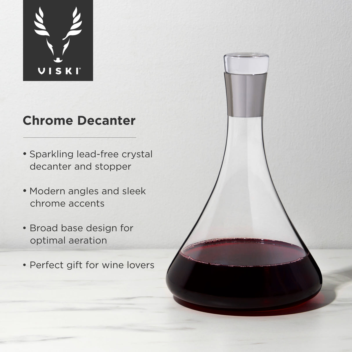 Irving chrome-rim wine decanter viski®