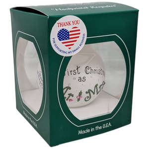 Christmas Keepsake Glass Ornament - First Christmas as Mr and Mrs