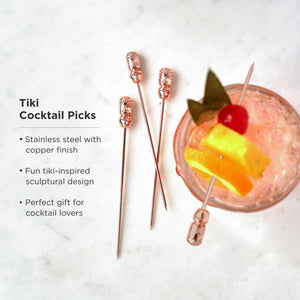 Pacific Tiki Cocktail Picks in Copper Set of 4