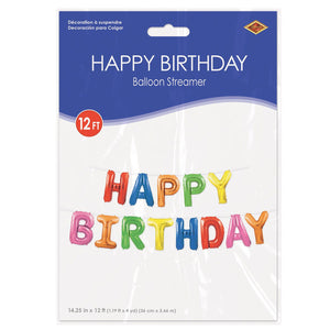 Happy Birthday Balloon Sign - 12 Feet Long