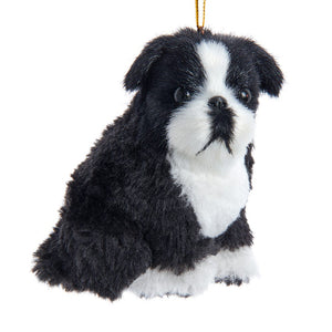 Furry Dog Ornament - Boston Terrier
