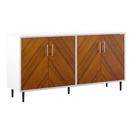 Quenched Buffet Cabinet with Metal Legs and 4 Doors - Buffets & Sideboards