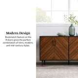 Quenched Buffet Cabinet with Metal Legs and 4 Doors - Buffets & Sideboards
