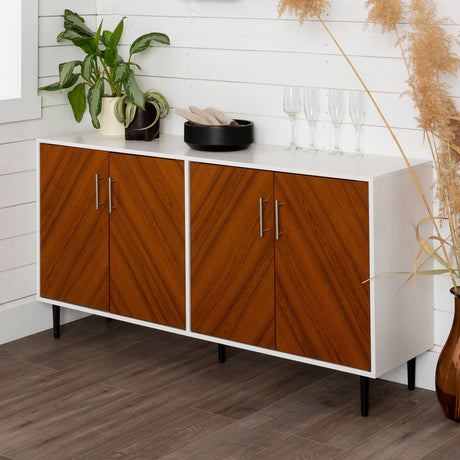 Quenched Buffet Cabinet with Metal Legs and 4 Doors - Buffets & Sideboards