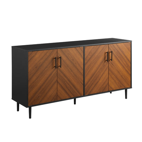 Quenched Buffet Cabinet with Metal Legs and 4 Doors - Buffets & Sideboards