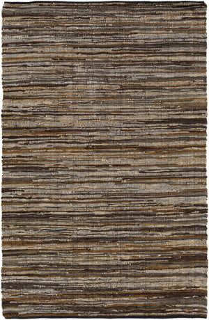 Hand Woven Leather Rag Rug