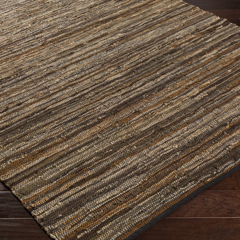 Hand Woven Leather Rag Rug
