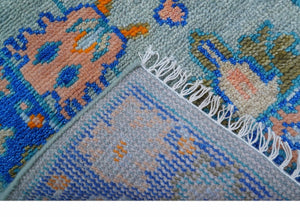 Quick Ship 2.6x8 Traditional Silver And Blue Hand Knotted Wool Rug