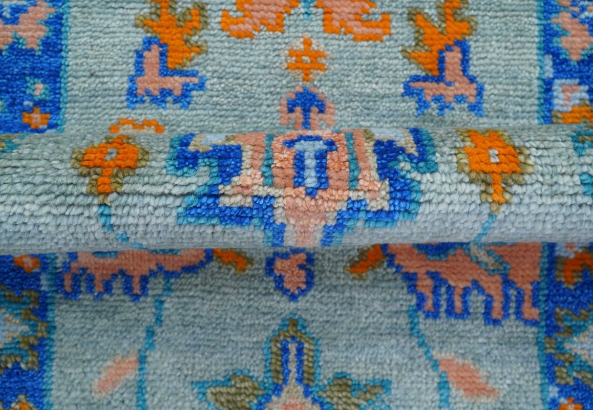 Quick Ship 2.6x8 Traditional Silver And Blue Hand Knotted Wool Rug