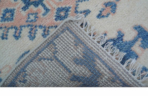 Quick Ship 2x3 Traditional Style Ivory And Blue Hand Knotted Wool Rug