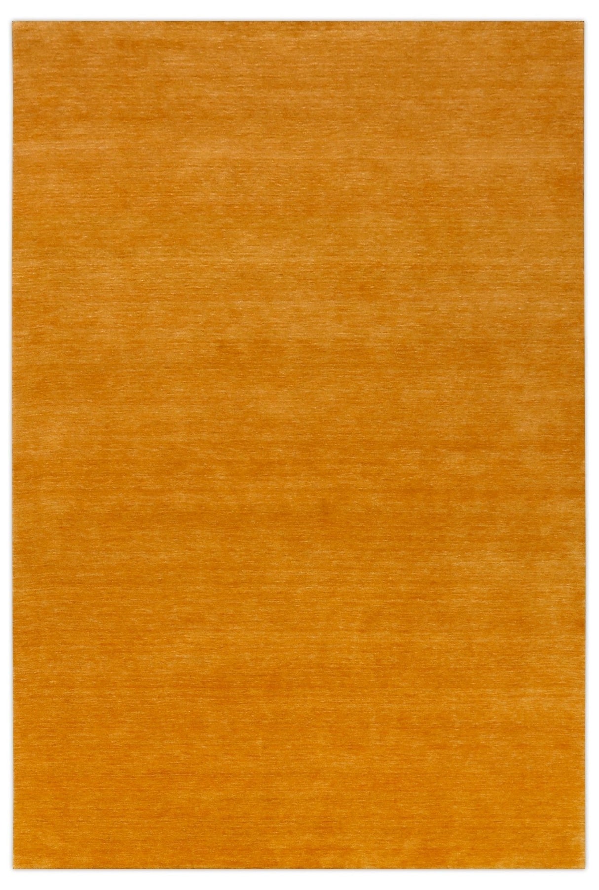 Quick Ship 5x7 Modern Solid Gold Hand Loomed Wool Rug