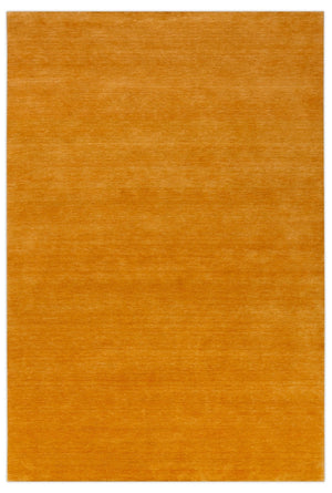 Quick Ship 5x7 Modern Solid Gold Hand Loomed Wool Rug