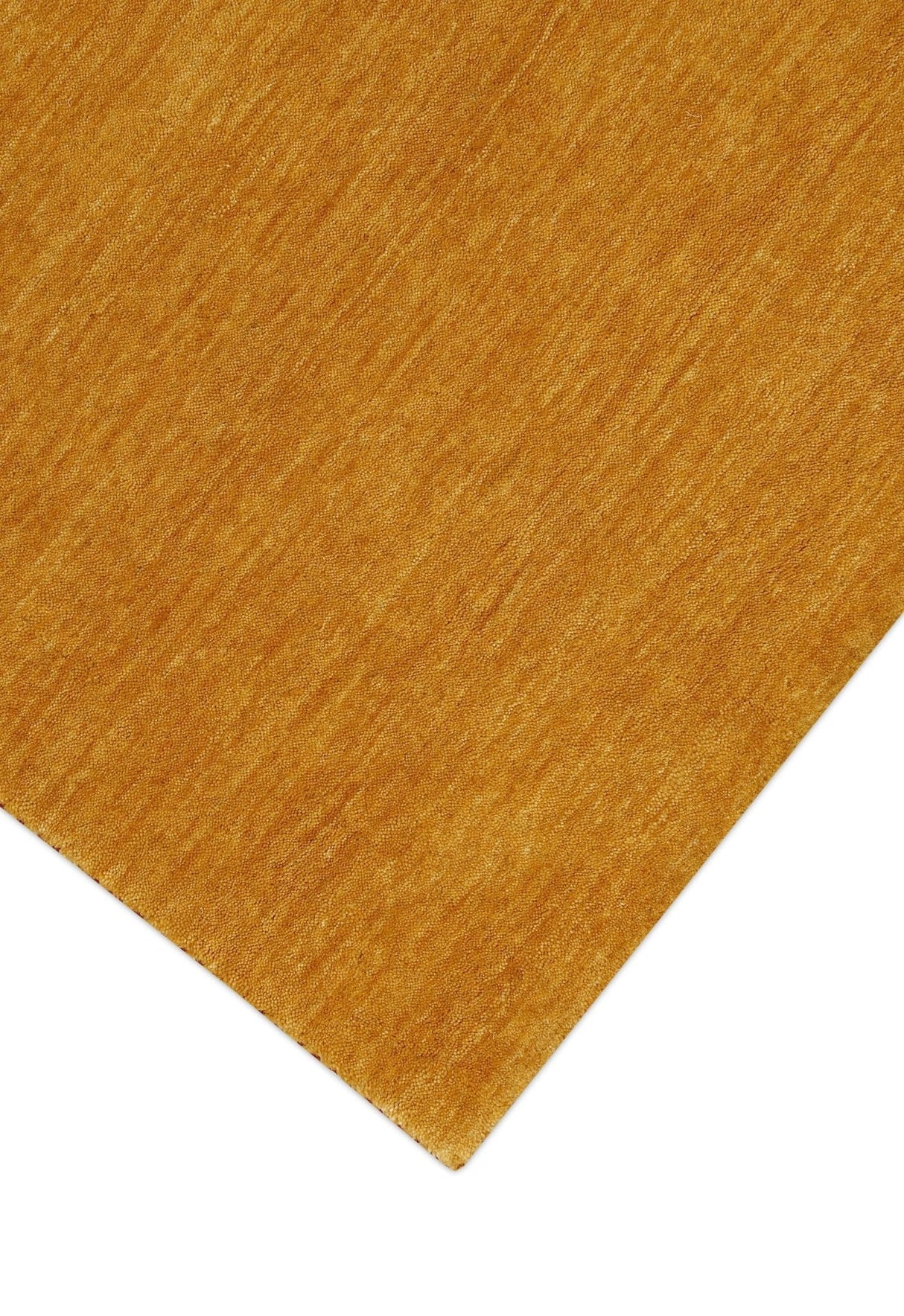 Quick Ship 5x7 Modern Solid Gold Hand Loomed Wool Rug