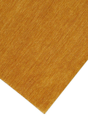 Quick Ship 5x7 Modern Solid Gold Hand Loomed Wool Rug