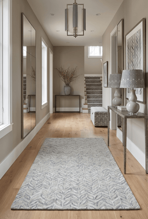 Quick Ship 5x8 Hand Tufted Modern Style Beige And Gray Wool Rug