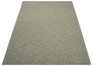 Quick Ship 8x10, 9x12 Beige Contemporary Hand Tufted Wool Rug