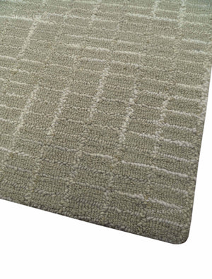 Quick Ship 8x10, 9x12 Beige Contemporary Hand Tufted Wool Rug