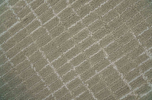 Quick Ship 8x10, 9x12 Beige Contemporary Hand Tufted Wool Rug