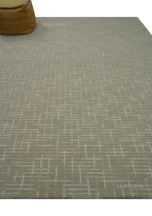Quick Ship 8x10, 9x12 Beige Contemporary Hand Tufted Wool Rug