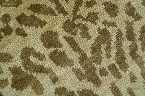 Quick Ship 8x10 Hand Knotted Brown Contemporary Animal Pattern Wool Rug