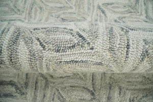 Quick Ship 8x10 Hand Tufted Modern Style Beige And Gray Wool Rug