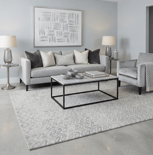 Quick Ship 8x10 Hand Tufted Modern Style Beige And Gray Wool Rug
