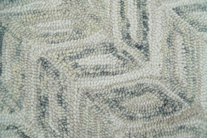 Quick Ship 8x10 Hand Tufted Modern Style Beige And Gray Wool Rug