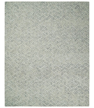 Quick Ship 8x10 Hand Tufted Modern Style Beige And Gray Wool Rug