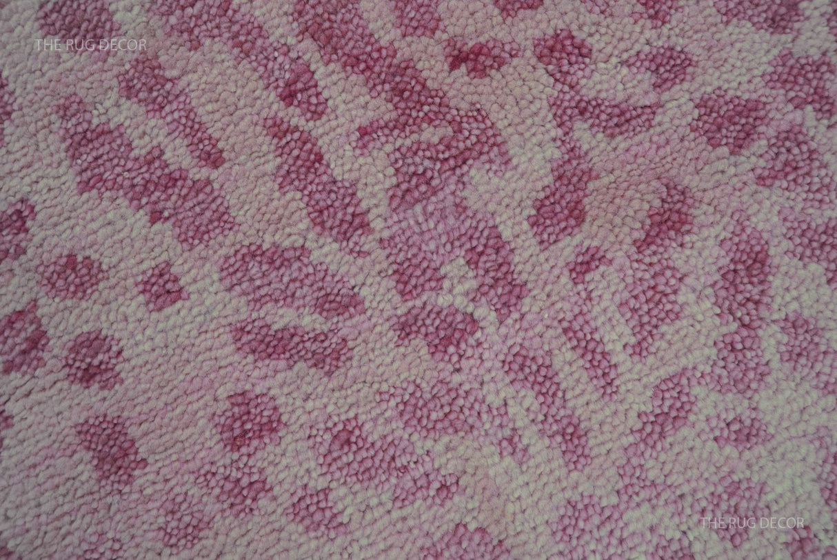 Quick Ship 8x10 Pink Contemporary Animal Pattern Hand Knotted Wool Rug