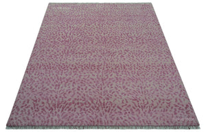 Quick Ship 8x10 Pink Contemporary Animal Pattern Hand Knotted Wool Rug